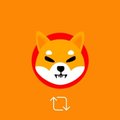 A stylized graphic icon of a Shiba Inu dog's head on a bright orange background with a refresh arrow below it.