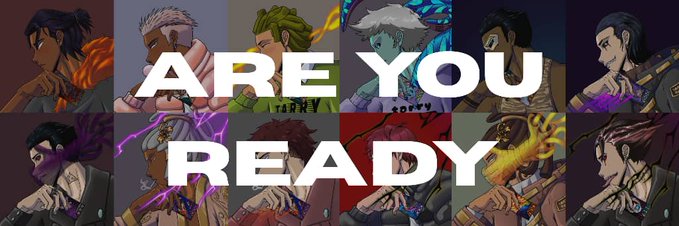 A promotional banner displays 'ARE YOU READY' in bold white letters over a collage of stylized anime characters in colorful outfits.