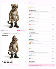 An online marketplace listing featuring a person wearing a leopard-print hooded outfit with matching boots and face covering, shown from front and back views.