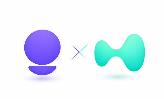 A purple sphere icon and a teal abstract shape are separated by a glowing "X," visually representing a comparison or cross-product between two entities. The image complements the post's discussion of leveraged products by symbolizing how Bounce's approach differs from others, particularly through its use of Hyperliquid perps for backing leveraged tokens.