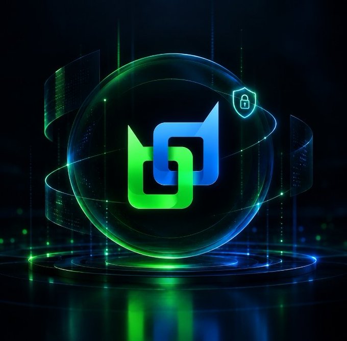 A glowing green and blue abstract logo intertwined with a padlock shield icon sits inside a translucent sphere, symbolizing digital privacy and security. The post's theme of privacy as contextual rather than total concealment is reinforced by the imagery: the logo remains fully visible and central, while the protective shield and data streams suggest controlled information exposure rather than complete invisibility.