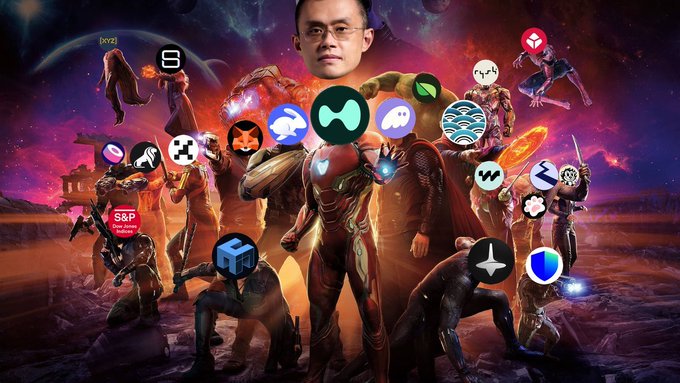 The image features a group of people with various logos and icons surrounding them, including a man wearing glasses and a robot. The text above the image reads "You can ignore Hyperliquid You can hate Hyperliquid But sooner or later, you will adopt Hyperliquid The Future of Finance Era has begun. Embrace it." This suggests that the image is promoting a new era in finance where embracing new technology like Hyper Liquid is essential for success.