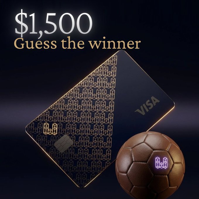 A Visa card and football ball are displayed with "$1,500 Guess the winner" text, promoting the giveaway in the post for those who guess the match score and quote RT with their EtherFi referral code.