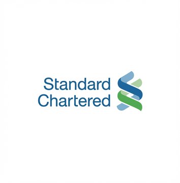 The image displays the Standard Chartered bank logo, featuring the company's name in blue text alongside its signature green and blue interwoven emblem. This visual accompanies news that Standard Chartered has become the first global systemically important bank to launch institutional USDC minting and redemption services in partnership with Circle, allowing clients to access these services without holding direct Circle accounts.