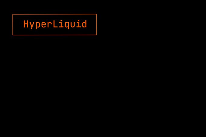 A simple black screen displaying the orange text "HyperLiquid" inside a rectangular border.
