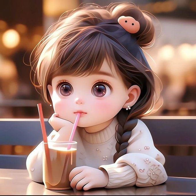 The image features a young girl sitting at a table, drinking from a cup with a straw while wearing a ponytail. The background of the image shows people walking by outside, but they are not the main focus of the photo. The caption provided seems unrelated to the image and does not provide any additional information about the scene or its context.