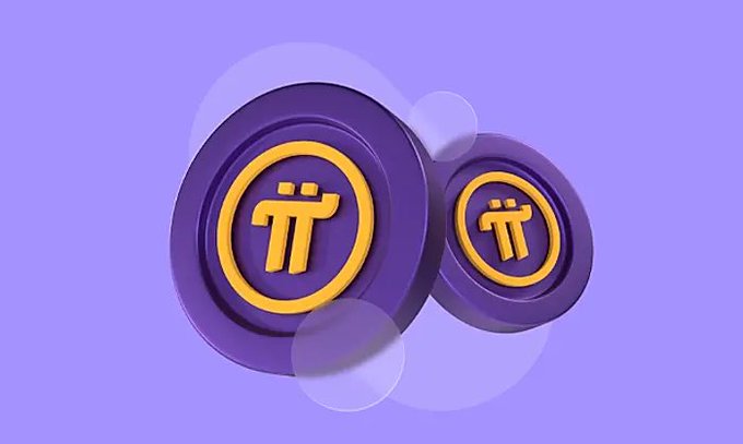 Two purple Pi Network coins are displayed side by side against a light purple background, symbolizing the cryptocurrency's unique approach to building its ecosystem from users and real-world utility outward, rather than starting with technology and developers like traditional public chains.