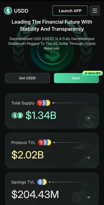 The image shows a smartphone screen displaying information about cryptocurrency trading, specifically focusing on the USDC platform. The phone's display features various statistics such as Total Supply, Protocol TVL, Savings TVL, and Current Market Cap. These figures provide insights into the cryptocurrency market and its performance.