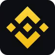 The Binance logo, a yellow geometric design resembling a diamond or block structure on a black background.