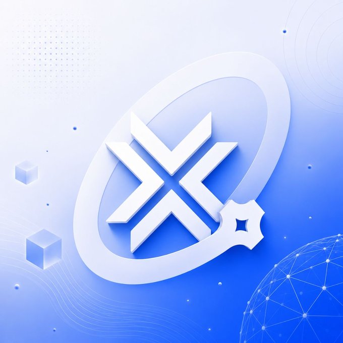 A stylized 3D rendering features the LCX logo—an "X" symbol encircled by a ring with a small star—set against a blue gradient background accented with cubes and geometric network patterns. The forward-looking design visually reinforces the post's message of LCX's ongoing expansion and ecosystem growth.