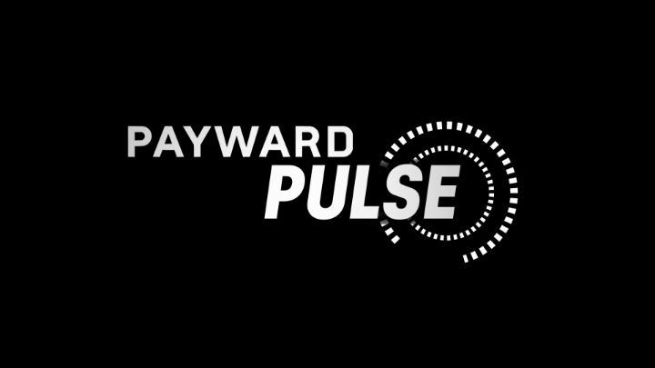 The image features a black background with bold white text reading "PAYWARD PULSE," accompanied by a stylized circular design resembling a radar or sound wave pattern with radiating dotted arcs. This aligns with the post's teaser "Another week, another Pulse," suggesting it's a promotional graphic for Payward's recurring weekly series titled "Pulse."