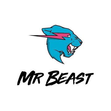 A logo featuring a stylized blue roaring panther/cheetah head with a pink lightning bolt and 'MR BEAST' text below.