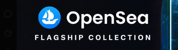 A dark banner displaying the OpenSea logo alongside the text 'FLAGSHIP COLLECTION'.