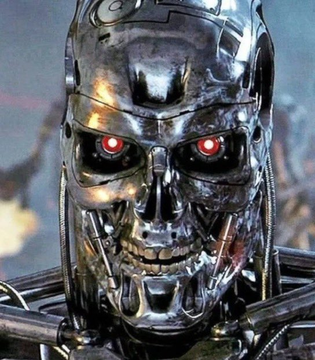 The image features a close-up of a robot's face, which appears to be made of metal or silver material. The robot has red eyes that give it a striking appearance. In the background, there are other robots present as well. The caption provided in the image suggests that the robot is named "zcash" and was created by a company called "zcash". It seems like the focus of this image is on the unique features of the robot's face or perhaps its red eyes, which could be related to the post about the native security vulnerability found in zcash.