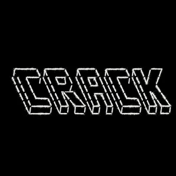 The image displays the word "CRACK" in a stylized, white geometric font against a black background, visually echoing the post's comparison of Pumpfun's addictive trading appeal to crack cocaine in celebration of National Recovery Month.