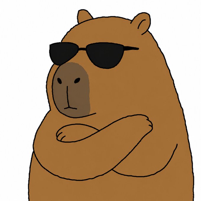A cartoon illustration of a brown bear wearing black sunglasses with its arms crossed.