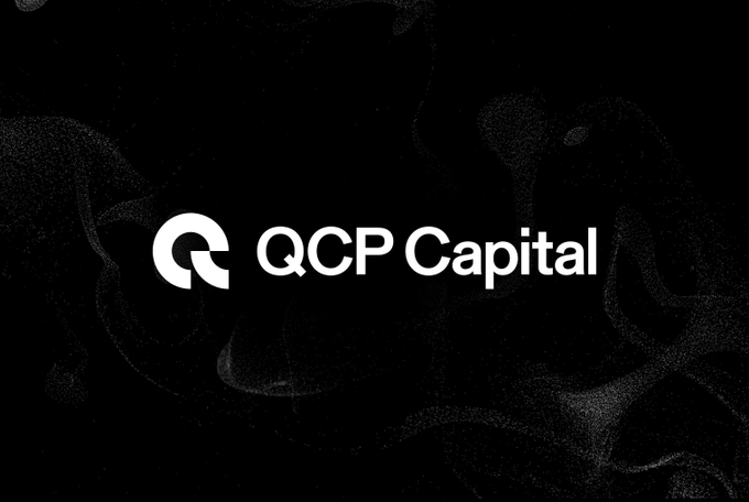 A sleek QCP Capital logo banner with a dark, smoky background accompanies the post analyzing Bitcoin's rally to ~80k, highlighting spot ETF inflows of nearly $3B from the 63-64k zone alongside falling futures open interest and low funding rates.