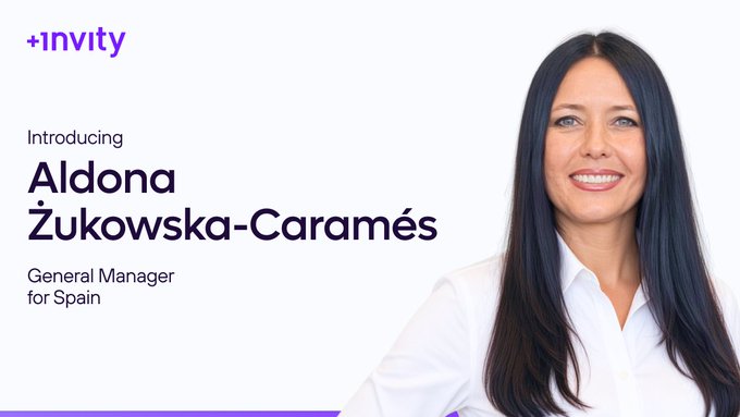 A corporate announcement introduces Aldona Żukowska-Caramés as the new General Manager for Spain at Invity.