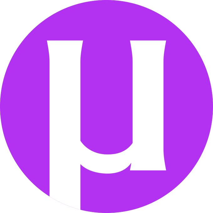 A purple circular logo with a white stylized letter 'U' in the center, resembling the logo of the cryptocurrency exchange HTX (formerly Huobi).