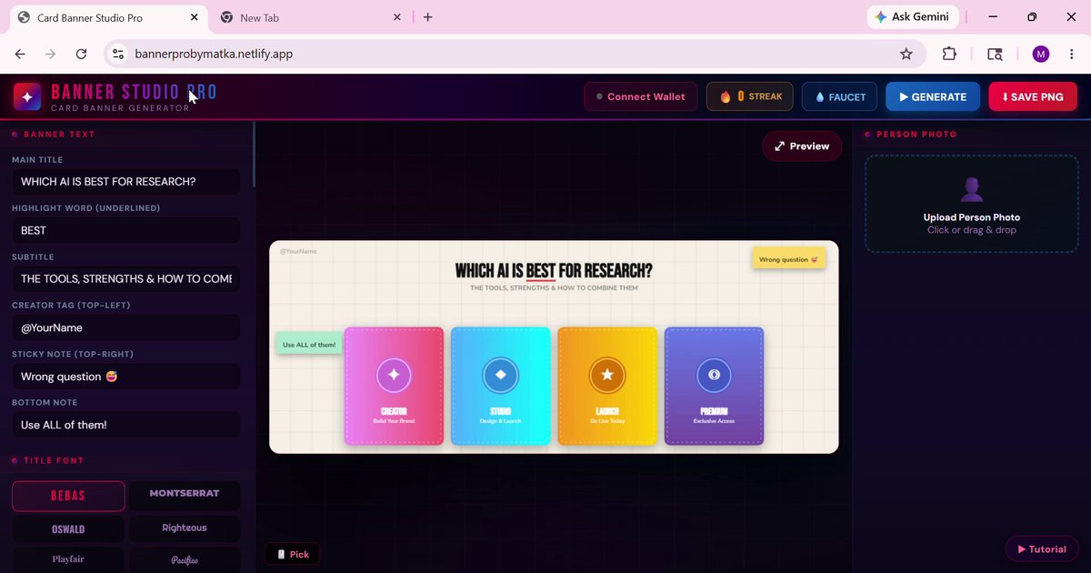 The image shows a computer screen displaying a banner advertisement from Banner Studio, which appears to be promoting a research project or study. The banner features four different colors - pink, blue, green, and yellow - arranged in a grid-like pattern on the screen. The text "which is best for research" is displayed at the top of the image, indicating that the viewer has the option to choose which color they find most suitable for their needs.