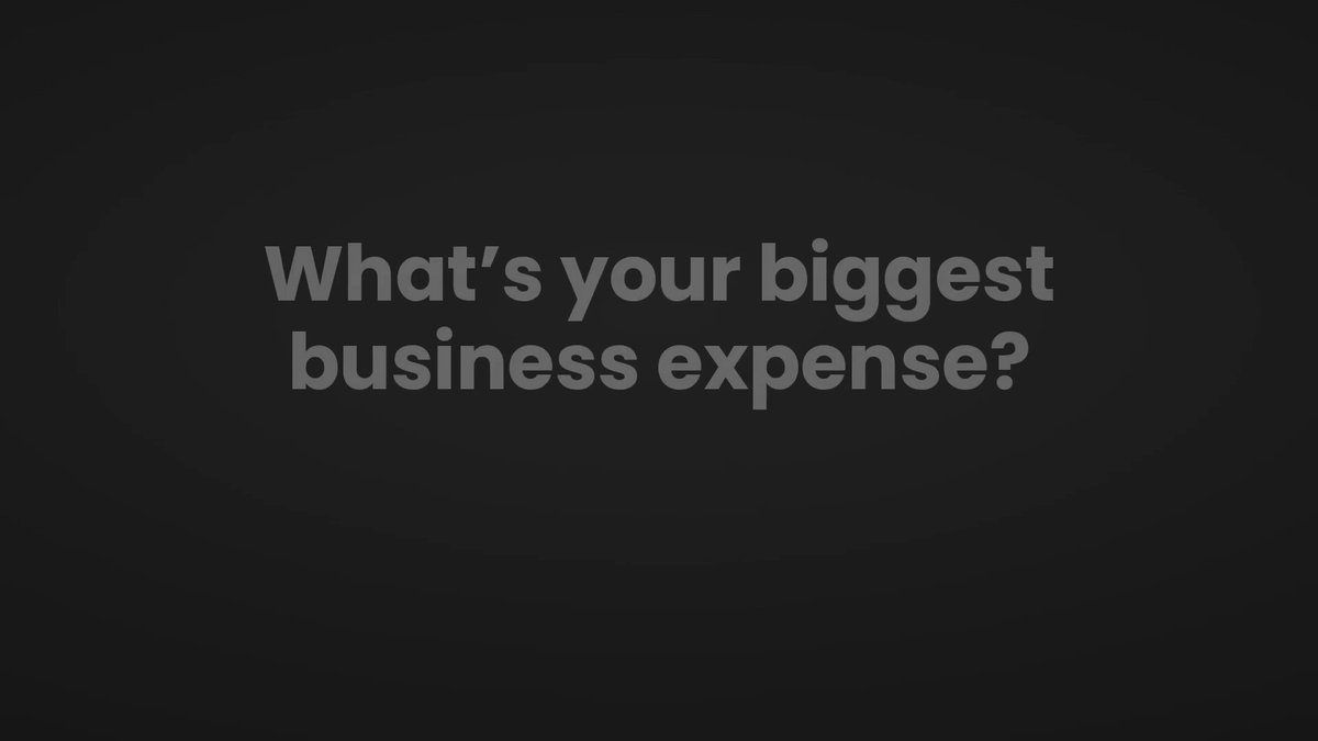 The image features a black background with white text that reads "What's your biggest business expense?" The text is centered, making it easy for viewers to read and understand. The image also includes an image of a Bitcoin mining machine, which suggests that the main focus of this post might be related to Bitcoin mining or cryptocurrency in general.