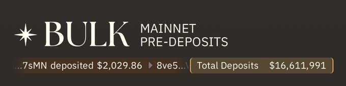 The image features a gray rectangular background with white text indicating that there are 7 days remaining before MainNet Pre-Deposits go live, along with information about total deposited amounts up to date. The post also mentions that this platform has reached its top 50 in terms of daily users on the Solana network, which could be due to the recent launch of a new trading feature or other factors affecting user engagement.