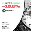 A cryptocurrency price chart shows HYPE down 16.8% to $31.915, with a 24-hour low of $32.989.