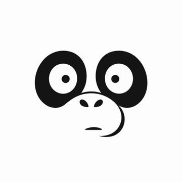 A minimalist black and white illustration of a monkey's face with large round eyes and a neutral expression, which appears to serve as a logo or mascot image accompanying the article about NFT projects, possibly representing the "ExoticRaccoon" creator or one of the featured collections on the platform.