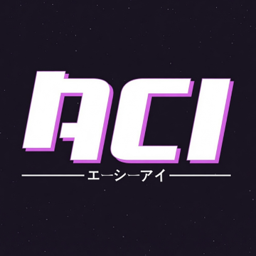 The image features a stylized logo with the letters "ACI" in bold white font outlined in purple, with Japanese katakana characters "エーシーアイ" (the phonetic reading of "ACI") displayed beneath it, all set against a dark starry background. The logo represents the Aave Chan Initiative (ACI), the organization mentioned in the post that has officially wound down operations following a governance rift with Aave Labs and its founder Marc Zeller.