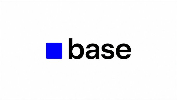 The image displays the Base logo, featuring a blue square icon next to the word "base" in bold black lowercase letters on a white background, representing the cryptocurrency's brand identity amid news of its upcoming creator program.