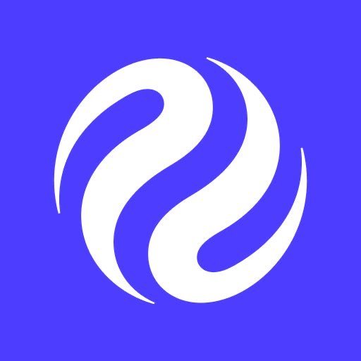 A stylized white logo featuring a curving, serpentine design set against a blue background, representing Injective's brand identity. The abstract emblem complements the post's message by visually symbolizing the fluid, interconnected nature of the financial infrastructure Injective is building beyond a traditional blockchain.