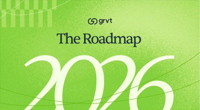 A green graphic displays the "grvt" logo above "The Roadmap" and a large stylized "2026".