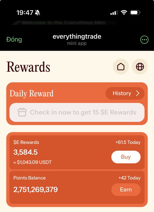 The image features a screenshot of an app's rewards page on a smartphone screen, displaying various points earned by users as they navigate through different activities or purchases. The main focus is on the daily reward that allows users to earn $15 today for checking in at least 15 minutes within the past three days. This reward system encourages users to engage with the app and take advantage of the benefits it provides.