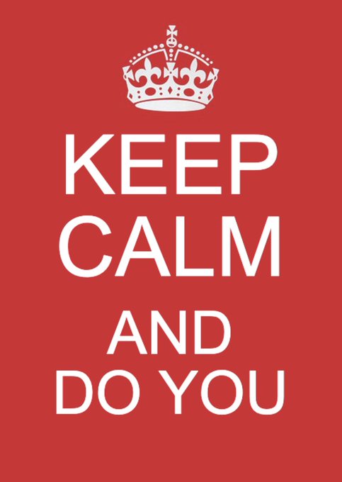 A red poster featuring a white crown at the top and bold white text reading "KEEP CALM AND DO YOU" in the iconic "Keep Calm and Carry On" style.
