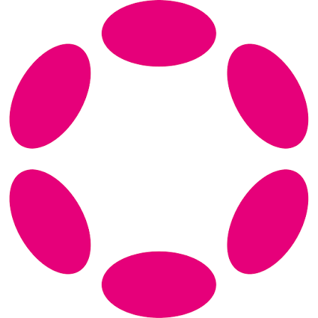 Six pink ellipses arranged in a circular pattern, visually representing a low-activity or "slow" market for Polkadot ($DOT), mirroring the post's observation of only $54M in trading volume and signaling reduced liquidity or quiet market conditions.