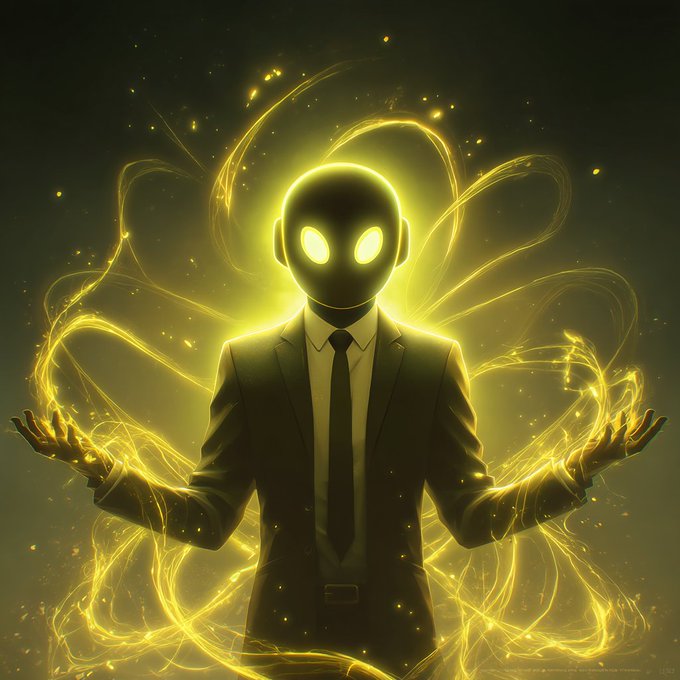 The image features a man dressed in a suit, standing against a black background with yellow sparks surrounding him. The man appears to be wearing a tie as well. The image also contains text that reads "717 Platform is LIVE! $WIRE holders with 717,000 tokens may now access: KYC Onboarding; ) Bank + Wallet Whitelisting (2FA); ) 1:1 Stablecoin-to-USD Trading; Start Trading: platform.717ai.io". The man's attire and the background elements suggest that he is a businessman or an individual involved in financial activities, possibly related to cryptocurrency trading.