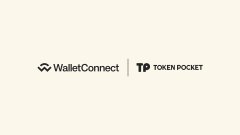 A simple logo banner displaying 'WalletConnect' and 'TP TOKEN POCKET' side by side on a light background.