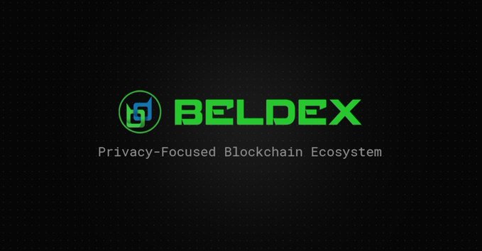 The Beldex logo with the tagline 'Privacy-Focused Blockchain Ecosystem' displayed in green text on a black background.