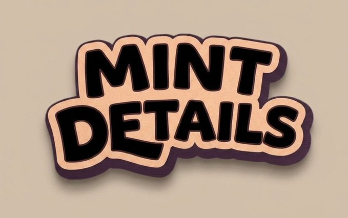 Stylized bubble-letter text reading "MINT DETAILS" in black with a peach and purple drop-shadow outline, serving as the visual header for an announcement about the Hypz Club NFT mint event with its date, launchpad, phases, and pricing information.