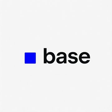 The image shows the Base logo, featuring a small blue square next to the word "base" in lowercase black text on a white background. The post "MOVE TO ALGORAND" suggests a migration away from the Base blockchain network to the Algorand blockchain.