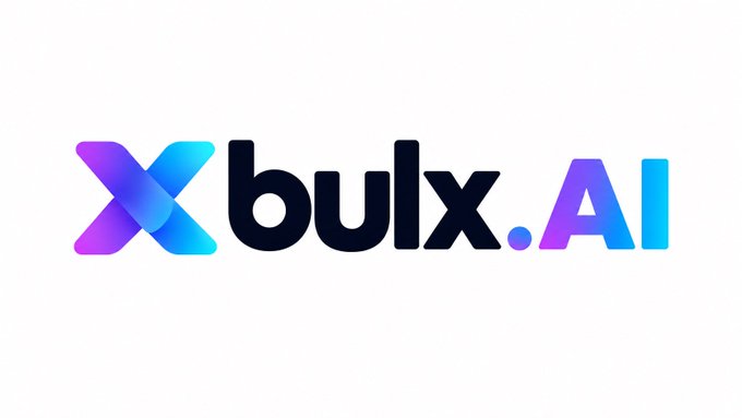 The "bulx.AI" logo featuring a stylized X symbol in gradient purple and blue colors on a white background.