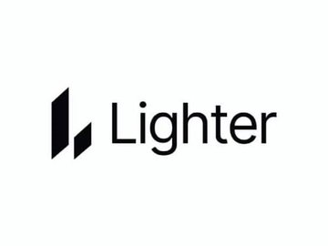 The image shows the black "Lighter" logo, featuring a stylized "L" mark beside the wordmark. It relates to the post's discussion of #lighter as a potential competitor to Hyperliquid, with the post suggesting well-connected "sharks" (American institutions) may use their influence to back Lighter and capture market share in the perpetuals DEX space.
