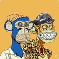 The image features two cartoon monkeys wearing hats and clothing, with one of them holding a leopard print purse. The background color is yellow, which contrasts with the blue hair of the first monkey. A caption below the image reads "If you'r an African monkey. But I didn't follow you, that'S my problem. Please leave a message for me to follow Are you a monkey?".