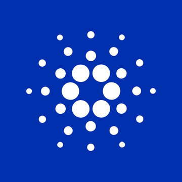 The image shows the Cardano (ADA) logo, featuring its signature circular dot pattern design on a blue background. This logo represents the cryptocurrency blockchain platform that has joined Mastercard's Crypto Partner Program to explore cross-border payments, B2B transactions, and settlement solutions.