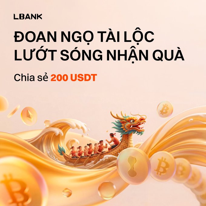 The image features an advertisement for the Dragon Boat Festival, which is a traditional Vietnamese festival celebrating the harvest season with dragon boat races. The advertisement promotes a rewards program where people can win 200 US dollars by participating in or watching the race. The text on the poster includes the names of the sponsors and the event's title, "Dragon Boat Festival Fortune".