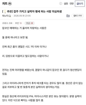 A Korean blog post titled '추희 잠주 가지고 실험서 행세하는 사람 의심하셈' discussing concerns about Kim Geum-deok's activities, dated 2026.09.18.
