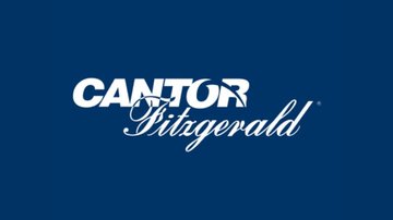 The image displays the Cantor Fitzgerald logo on a dark blue background. The logo serves as a visual tie-in to the news about Cantor Fitzgerald's SPAC renegotiating its $4 billion bitcoin merger with Adam Back's BSTR ahead of a key shareholder vote.