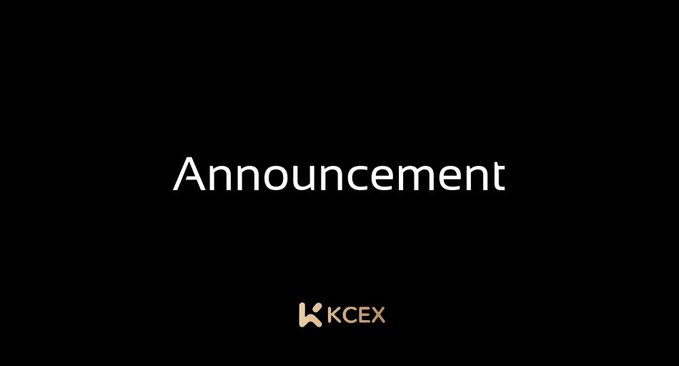 Black screen with white text reading 'Announcement' and the KCEX logo at the bottom.