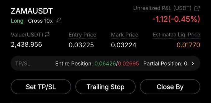 The image depicts a screenshot of a stock market app, specifically showing the ZAMAUDSDDT account with a price alert for $1.23 per share priced at $11.45 per share. The screen shows various buttons related to long and short positions, indicating an active trading session in progress or about to start.