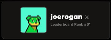 The image features a cartoon dog with green eyes, sitting next to a black background. The text "joerogan" is displayed above the dog's head, which suggests that this might be an advertisement or promotional material for a product named "joerogan". The caption below the dog reads "Some interesting traits in celebrity NFT Wallets A lot of ppl don’t realize that the world’s top comedians and podcasters own @doginaldogs Let's look at some of the traits they hold", which is related to the post about the leaderboard rank for a person named Joerogan.
